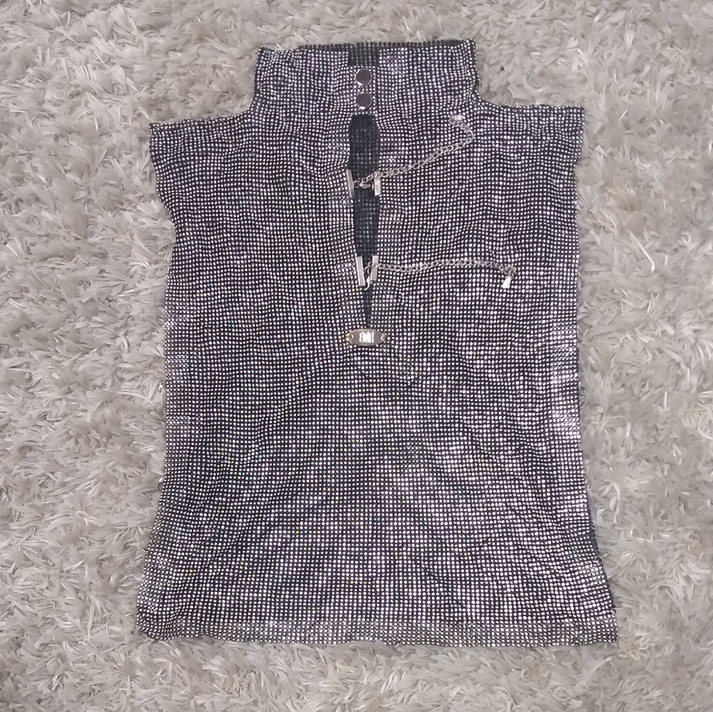 8 Other Reasons Revolve rhinestone mesh cowl neck top - Picture 5 of 7